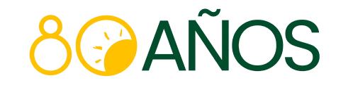 Logo conmemorativo 80 años de Bisquets Obregón